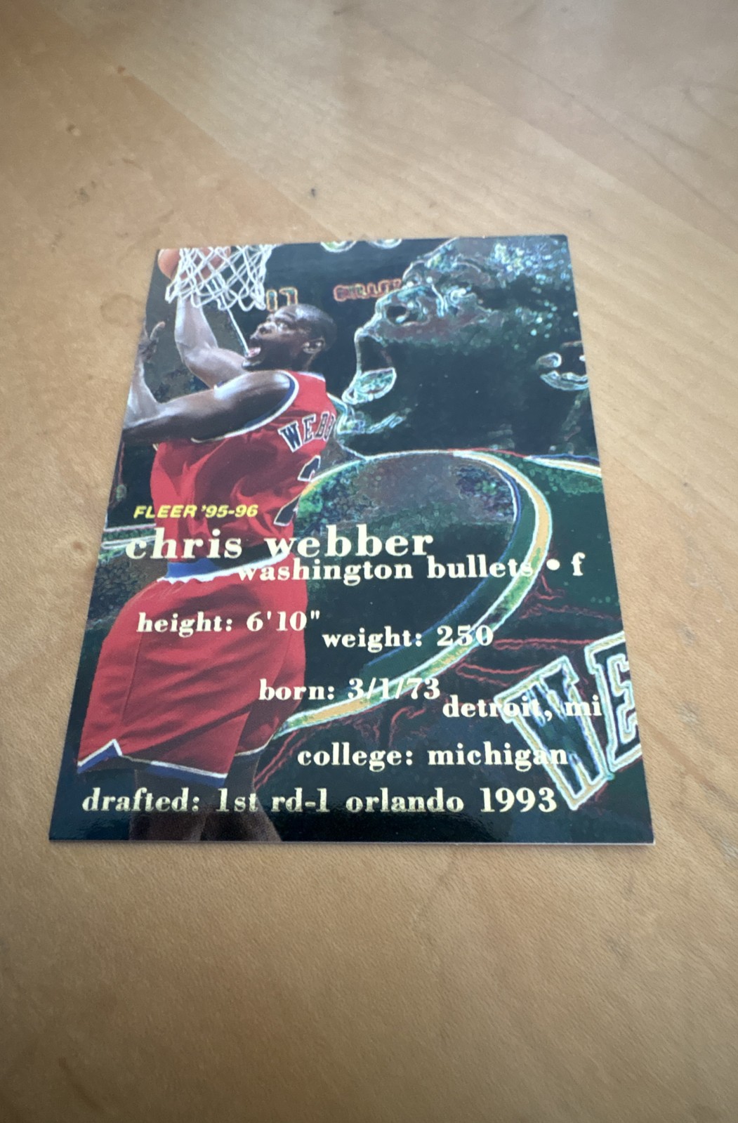 1995-96 Fleer - Chris Webber #197 Washington Bullets