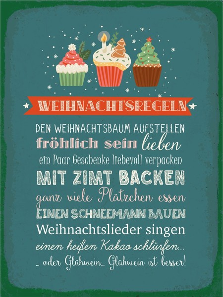 Holzschild 40X30 Cm Weihnachtsregeln Deko Schild Deko Geschenk Schild-image