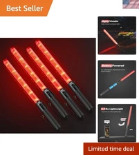 Traffic Wand 21 Inch LED Safety Baton 4 Pack with Flashing Modes for Traffic ...