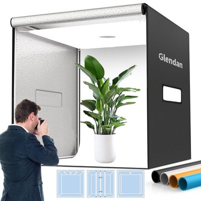 Glendan 40''x40'' Light Box Photography, Large Photo Light Box with 3 Light Pan...