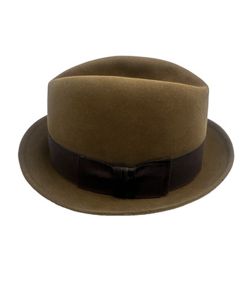 Vintage Cavanagh Fedora Felt Hat Size 7 1/8 Brown Liemant's Minneapolis 1960s