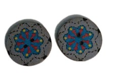 New 2 Wooden Art Buttons 1 Inch - 2 Hole Mixed Color Vintage DIY Sewing Crafts
