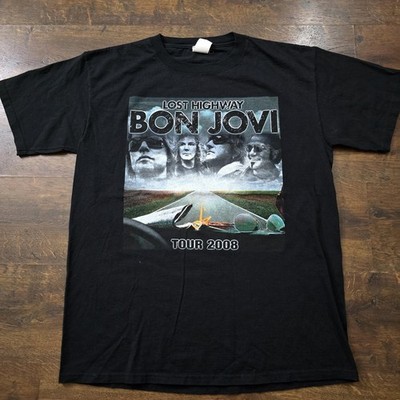 Bon Jovi Shirt Mens XL Black Lost Highway 2008 Tour Daughtry Graphic Tee T-Shirt