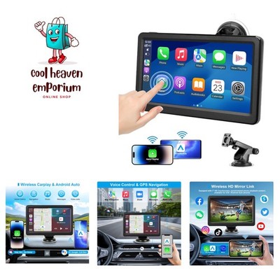 Wireless Carplay Screen for Car, 7'' HD Touch Screen Portable Car Stereo for C...
