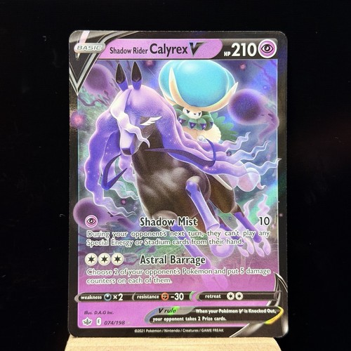 Shadow Rider Calyrex V 074/198 Holo V Rare Chilling Reign Pokemon Card NM