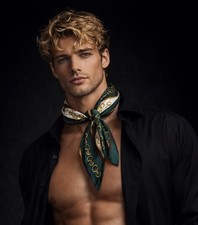 Sexy Men Faux Silk  Neckerchief Scarf Gym Bro Party Boy Gay interests 