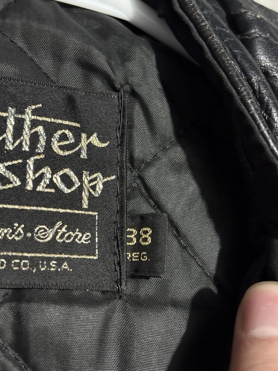 38 1960s 70s Sears The Leather Shop Cafe Racer Jacket Vintage
