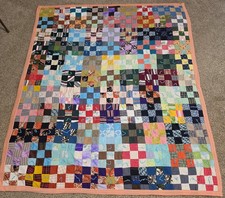 Multicolor Patchwork Rectangular Bedspread Coverlet Twin Size 64 X 84