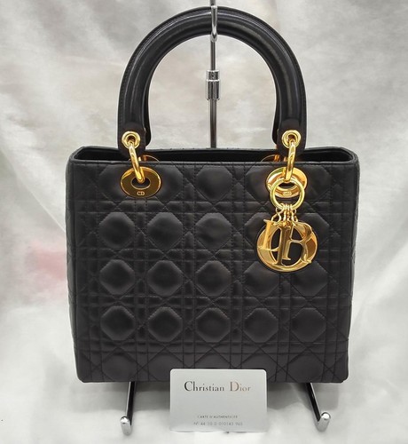 Dior Lady Dior Bag Lambskin Cannage Stitch Charm  2Way Tote houlder Bag