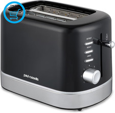 850W Black with Chrome Accent 2-Slice Kitchen Toaster – 7 Step Browning Controls