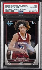 2022 BOWMAN CHROME UNIVERSITY PROSPECT AUTOGRAPH #58 ANTHONY BLACK PSA 10 AUTO