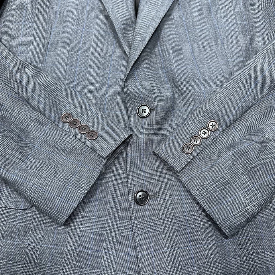 Vintage Brooks Brothers Suit Mens 45L Long Gray Wool Stretch 38X31 Pants Pleated - Image 2 of 4