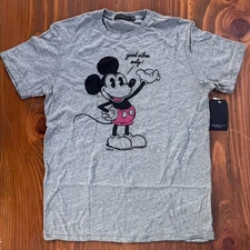 Disney Junk Food Good Vibes Only Mickey Mouse Tee Large New