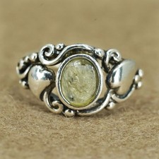 Size 7.25, vintage southwestern Sterling 925 silver ring, beads vines band