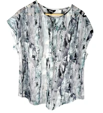 Simply Vera Vera Wang Tie Front Romantic Blouse Top Coquette Watercolor Large