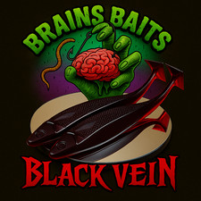 Brains Baits Black Vein – 6.8” Soft Plastic Swimbaits with Hook Slot (Pack of 2)