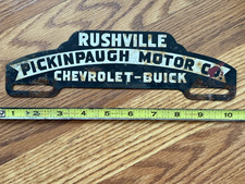 Vintage Pickinpaugh Motor Co. Rushville Il Chevy-buick License Plate Topper 10