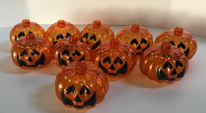 10 ORANGE CLEAR PLASTIC REPLACEMENT COVERS HALLOWEEN PUMPKINS FOR STRING LIGHTS
