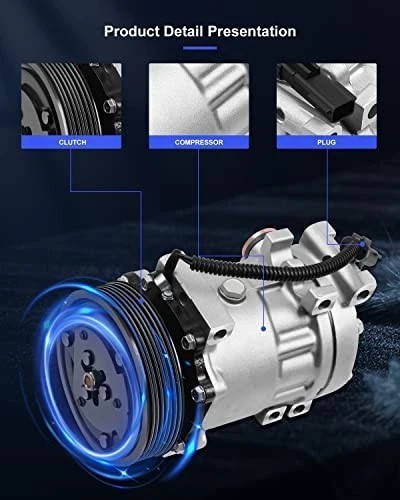 AC Compressor 1999-2001 for Dodge Dakota for Dodge for Ram 1500 2500 CO 4785C - Picture 6 of 8