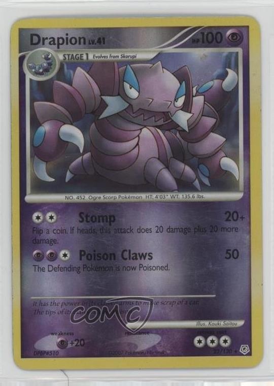 Drapion Reverse Foil Pokémon Diamond & Pearl Base Set #23 2007
