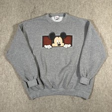 VTG 90s Disney Store Mickey Mouse Sweatshirt XL Gray