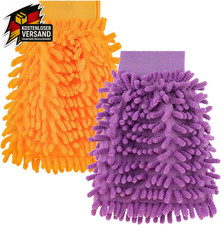 Waschhandschuh Mikrofaser Beidseitig Saugstark Auto Pflege Set 2 Stück