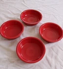 4 homer laughlin fiesta 7" soup cereal bowls pre-owned scarlet red