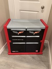 KIDS Step2 Corvette Dresser Cabinet Black Red Plastic USA Storage Playroom Toys