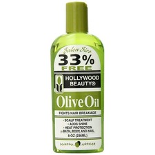 Hollywood Beauty Olive Hair Oil, 8oz Bottle, Also for Bath, Body and Nails, Figh