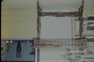 c1960's 35mm Slide Film Carved Wooden Shelf Decorative Objects Flowers Wall