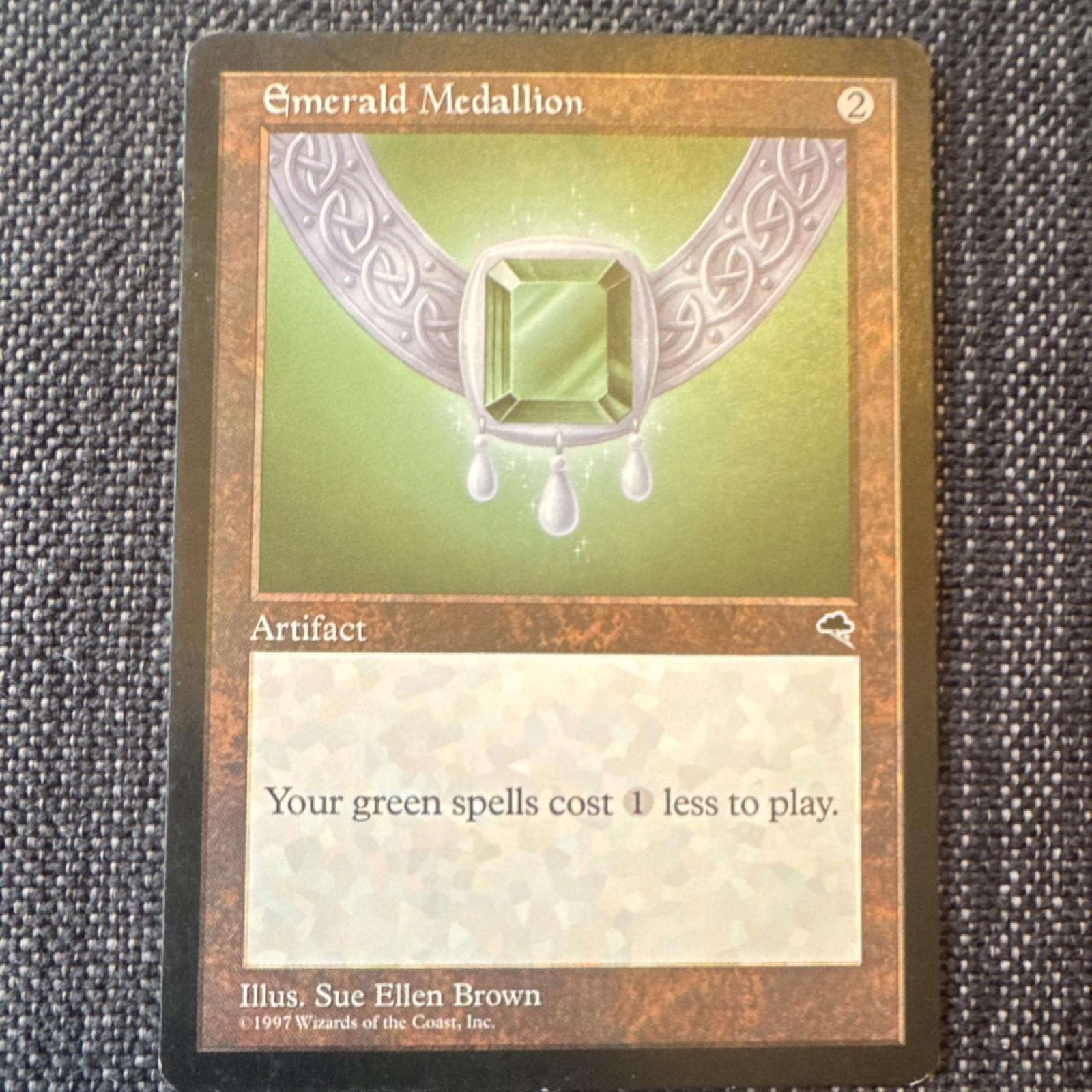 Magic: The Gathering Emerald Medallion Tempest Rare Artifact Card 1997 English