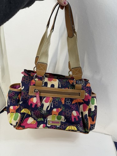 Lily Bloom Elephant Umbrela Design Mulicolor Purse Handbag