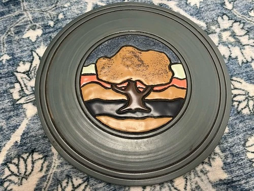 ROYAL HAEGER Beautiful Tree Scene Pottery WALL ART / TRIVET / ART PIECE Nature