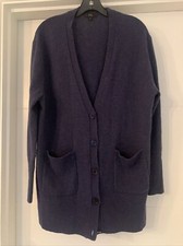 J Crew Classic V-neck Cardigan Donegal Tweed Wool Boyfriend Sweater w/ Pockets-L