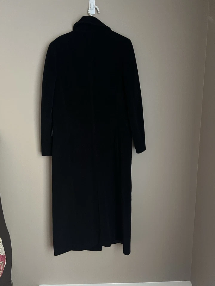 Calvin Klein Premium Double Breasted Angora Wool Coat  Black  NWT $495 - Image 3 of 4