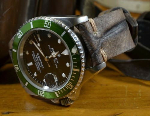 20mm E 22mm Cinturino Orologio 3-teilig Pelle Spessa - Foto 8