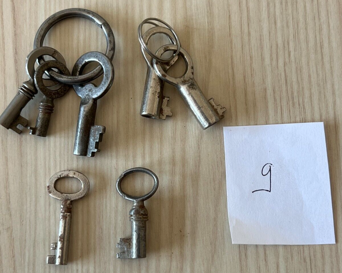 Lot De 12 Clés Anciennes – Fer Et Bronze, Pour Meubles, Commodes, Serrures, France