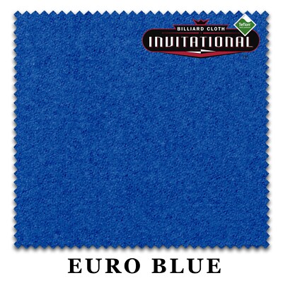 7' Championship Invitational Teflon Billiard Pool Table Felt Cloth - Euro Blue