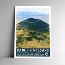 Póster/postal de viaje Monumento Nacional Volcán Capulín Nuevo México EE. UU.