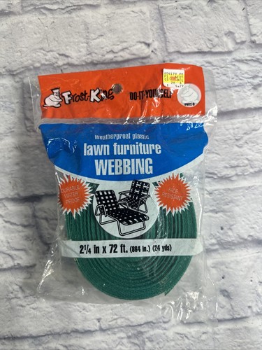 VTG GREEN Frost King Lawn Furniture Re-Webbing 2 1/4" W x 72 Feet Long (24 Yds) - Afbeelding 1 van 8