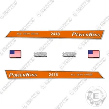 Fits Power King 2418 Decal Kit Tractor - 7 YEAR OUTDOOR 3M VINYL!