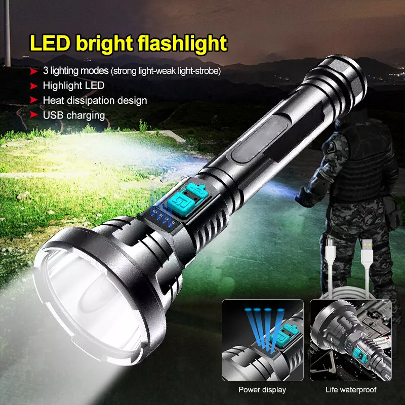 900000lm Super Bright LED Tactical Flashlight Hunting Torch