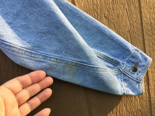 Sunbelt Blue Denim Jacket Raggedy Ann Andy Applique Woman Medium 31" Chore Coat - Picture 11 of 12