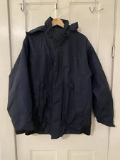 Cintas Workwear Heavy Duty Outdoor Winter Jacket Airline Ramp Large Navy Blue