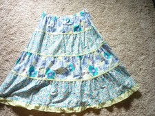 HANNA ANDERSSON SKIRT--SZ 6--MED---COTTON --COLORFUL FLORAL-4 TIER