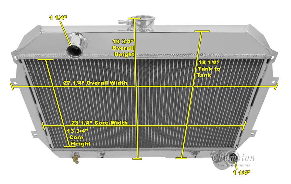 3 Row Champion Aluminum Radiator 1970-1975 Fits Datsun Nissan 240z 260z Foto 4 de 4