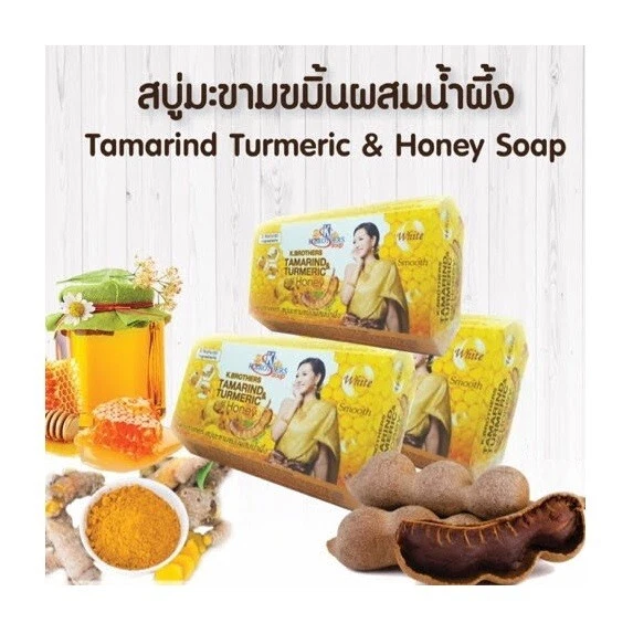 6 x Tamarindo Cúrcuma con Jabón de Miel Cuidado de la Piel K.Brothers Natural Herbal 100 g Foto 4 de 4