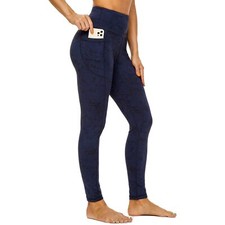 Womens Leggings with Pockets Tummy Control High Waisted Yoga Pants Gym Workou...