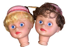 4 Vintage Blonde And Brunette Doll Heads