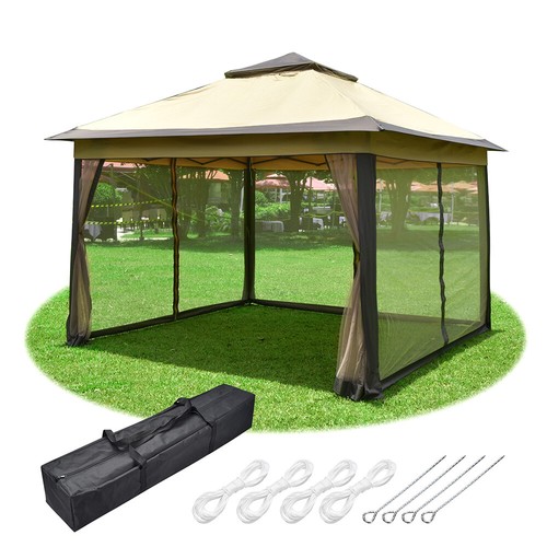 11x11ft Pop-Up Gazebo Tent with Netting 